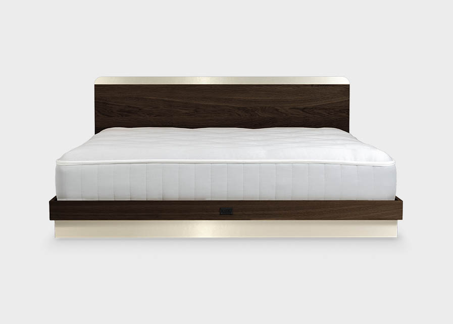 Solid oak wood bed frame Vira Gold by Kaissu