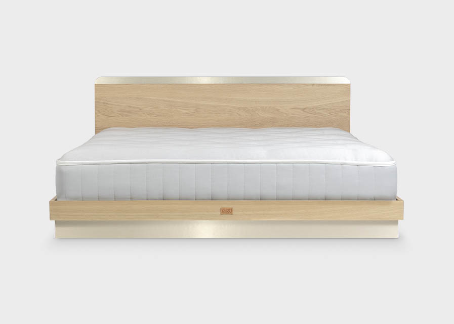 Solid oak wood bed frame Vira by Kaissu