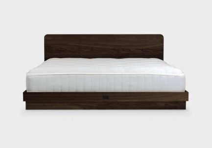 Solid oak bed frame Vira Natur Dark by Kaissu
