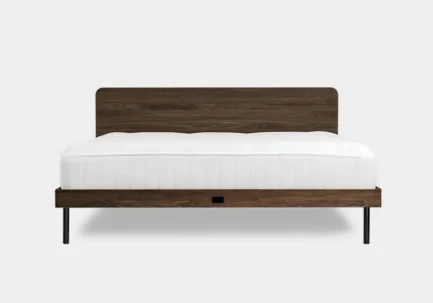 Bed Ehe Natur with Dark oil finish and straight metal legs