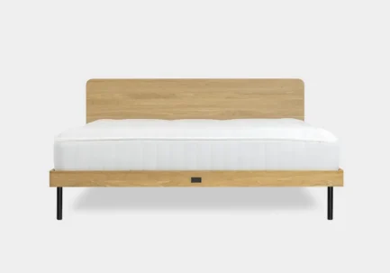 Bed Ehe Natur with Natural oil finish and straight metal legs